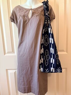 Old Navy Taupe Midi Dress with Lace Yoke, size XL, boho bag sold separately